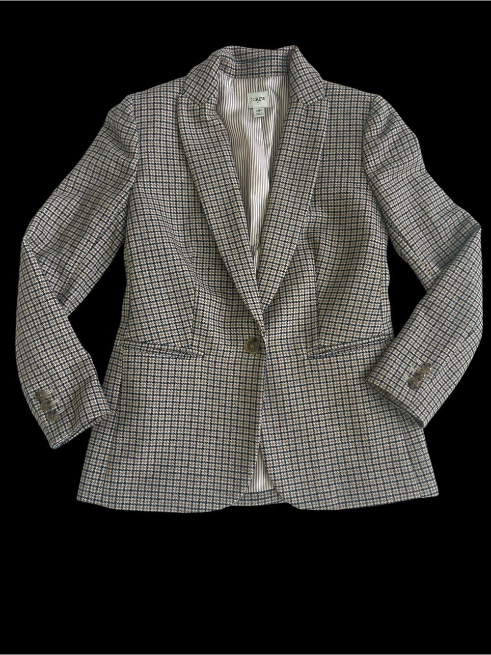 J. Crew Checked Wool-Blend Blazer in Gray and Blue